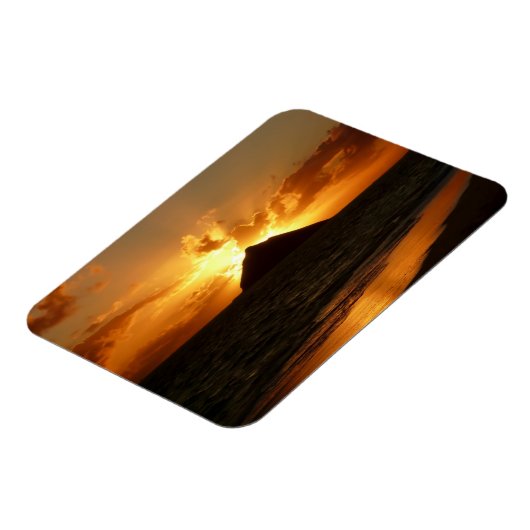 ハワイの日の出でビーチ長方形マグネット マグネット (左側)