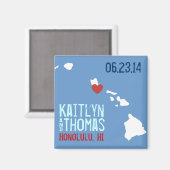 ハワイの日付の保存 – カスタマイズ可能な都市 マグネット (正面/裏面)