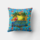 ハワイの日没のサーフボード クッション (裏面)