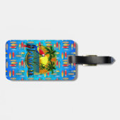 ハワイの日没のサーフボード ラゲッジタグ (裏面横)