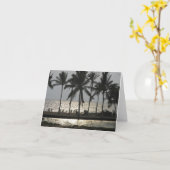 ハワイの日没の景色のメッセージカード カード (黄色い花)