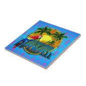 ハワイの日没のTikiのマスク タイル (側面)