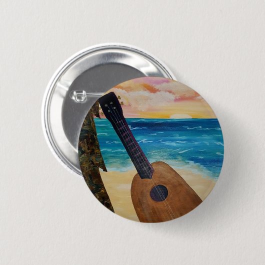 ハワイの日没 缶バッジ (正面&裏面)