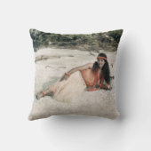 ハワイの枕: ヴィンテージの1910年のフラ女の子の装飾用クッション クッション (裏面)