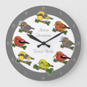 ハワイの森の鳥 ラージ壁時計 (正面)