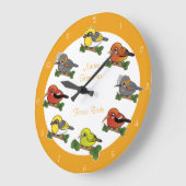 ハワイの森の鳥 ラージ壁時計 (傾斜)