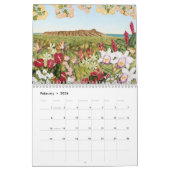 ハワイの水彩画 カレンダー (2月 2026)