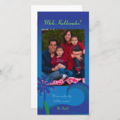 ハワイの波のクリスマスの写真カード-垂直 シーズンカード (正面/裏面)