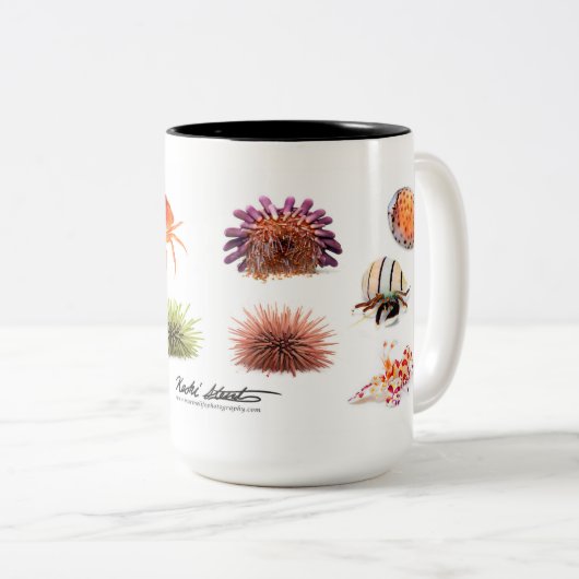 ハワイの海の創造物IIの特集号 ツートーンマグカップ (正面右)