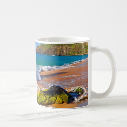 ハワイの海岸に打ち寄せる波 コーヒーマグカップ (右)