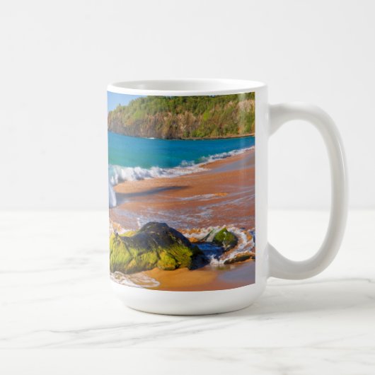 ハワイの海岸に打ち寄せる波 コーヒーマグカップ (右)