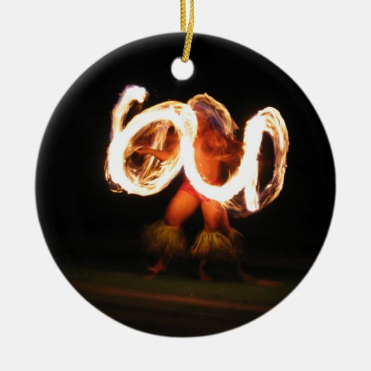 ハワイの火のダンス セラミックオーナメント (正面)