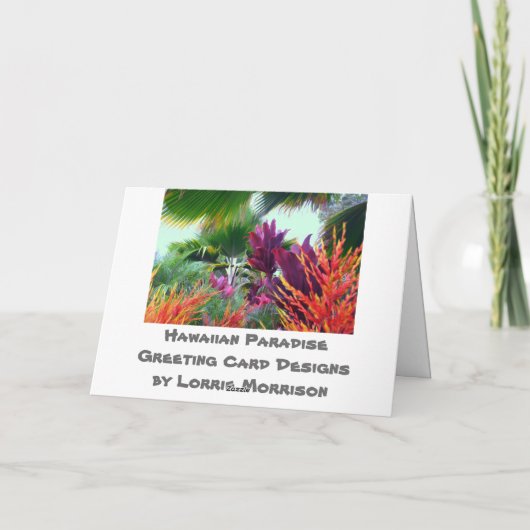 ハワイの熱帯クリスマスのテーマ シーズンカード (裏面)