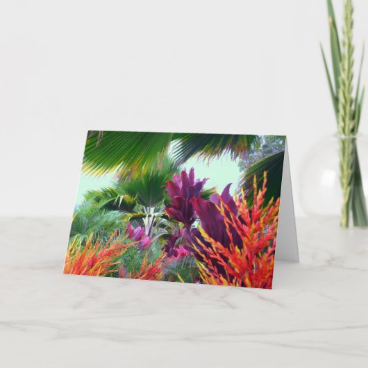 ハワイの熱帯クリスマスのテーマ シーズンカード (正面)