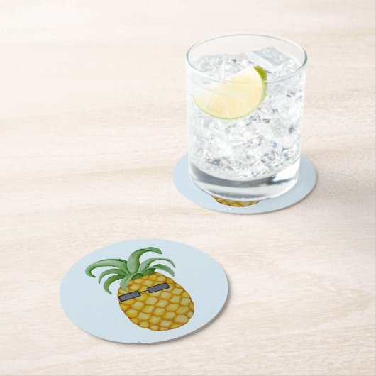 ハワイの熱帯クールなパイナップルコースター ラウンドペーパーコースター (インサイチュ)