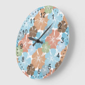 ハワイの熱帯ハイビスカスの花 ラージ壁時計 (傾斜)