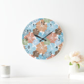 ハワイの熱帯ハイビスカスの花 ラージ壁時計 (ホーム)