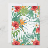 ハワイの熱帯ハイビスカス ウェディング セレブレーション 招待状 (裏面)