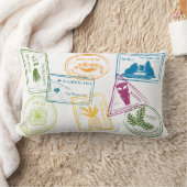 ハワイの熱帯パスポートのスタンプ13" x20"腰神経Pi ランバークッション (ブランケット)