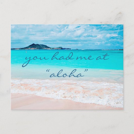 ハワイの熱帯ビーチアロハスクリプトで私を持っていた ポストカード (正面)