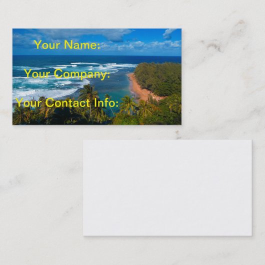 ハワイの熱帯島 名刺 (正面/裏面)