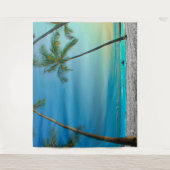 ハワイの熱帯海岸の風景 パームツリー タペストリー (正面)