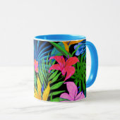 ハワイの熱帯花模様 マグカップ (正面右)