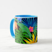 ハワイの熱帯花模様 マグカップ (正面左)