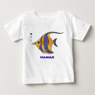 ハワイの熱帯魚のワイシャツ ベビーTシャツ