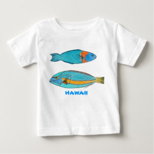 ハワイの熱帯魚のワイシャツ ベビーTシャツ