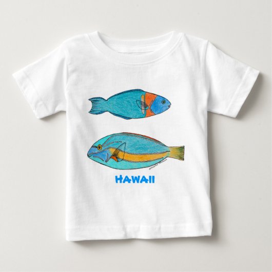 ハワイの熱帯魚のワイシャツ ベビーTシャツ (正面)