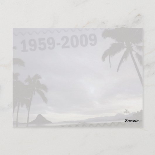 ハワイの独立国家第50記念日の郵便はがきのサーファー ポストカード (裏面)