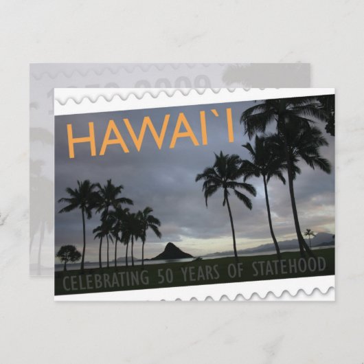 ハワイの独立国家第50記念日の郵便はがきの島 ポストカード (正面/裏面)