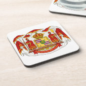 ハワイの王国の王室のな紋章付き外衣 コースター (左側)