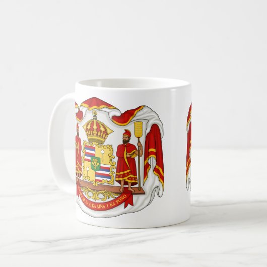 ハワイの王国の王室のな紋章付き外衣 コーヒーマグカップ (正面左)