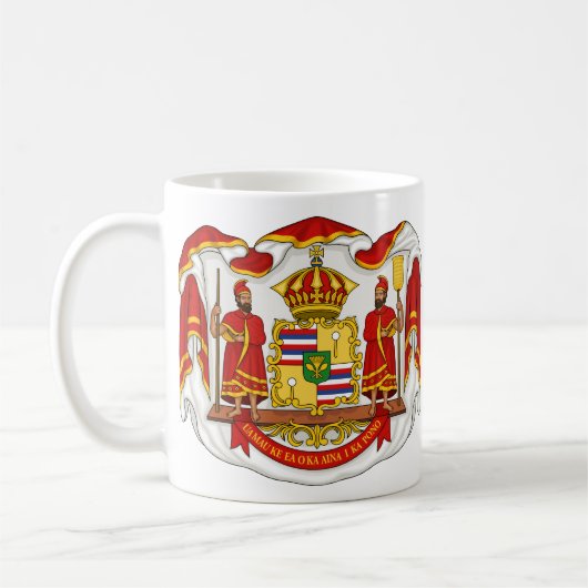 ハワイの王国の王室のな紋章付き外衣 コーヒーマグカップ (左)