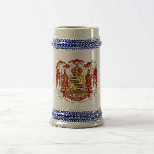 ハワイの王国の王室のな紋章付き外衣 ビールジョッキ