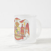 ハワイの王国の王室のな紋章付き外衣 フロストグラスマグカップ (正面右)