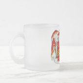 ハワイの王国の王室のな紋章付き外衣 フロストグラスマグカップ (左)