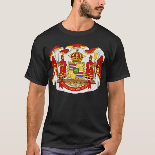 ハワイの王国の王室のな紋章付き外衣 Tシャツ (正面)