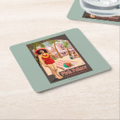 ハワイの王室のなハワイのホテル スクエアペーパーコースター (アングル)