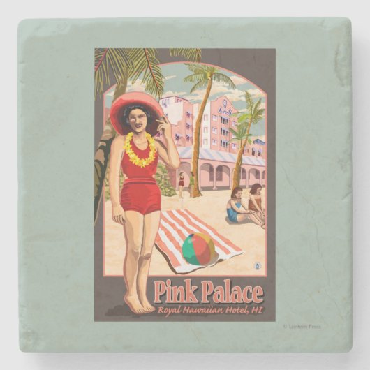 ハワイの王室のなハワイのホテル ストーンコースター (正面)