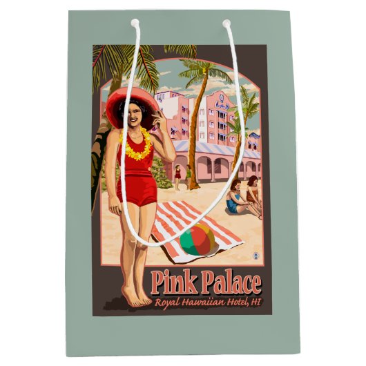 ハワイの王室のなハワイのホテル ミディアムペーパーバッグ (正面)