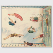 ハワイの真珠ダイバーの男性の泳ぐ人のサーカスの出し物 ラッピングペーパー (フラット)