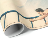 ハワイの真珠ダイバーの男性の泳ぐ人のサーカスの出し物 ラッピングペーパー (ロールコーナー)