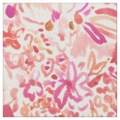 ハワイの穿孔器の赤い野生のハイビスカスの花柄 ファブリック (クローズアップ)