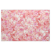 ハワイの穿孔器の赤い野生のハイビスカスの花柄 ファブリック (ファットクウォーター)