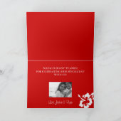 ハワイの結婚式のサンキューカードのハイビスカスの赤 サンキューカード (内部)