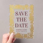 ハワイの結婚式の日付を保存 アクリル招待状 (インサイチュ (ポータブル))