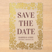 ハワイの結婚式の日付を保存 アクリル招待状 (正面)